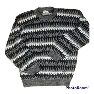 Tag Black and White Crewneck Sweater